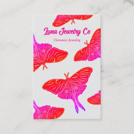 Cartão De Visita Neon Mystical Luna Moth Business Card