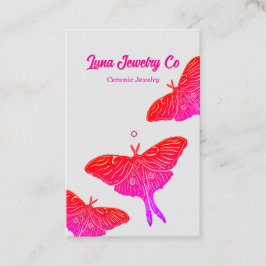 Cartão De Visita Neon Mystical Luna Moth Jewelry Pin Business Card 