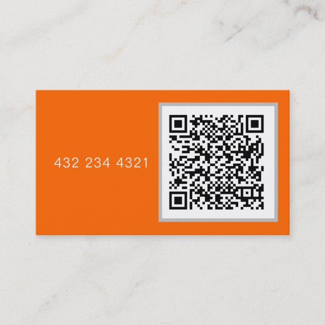Cartão De Visita neon orange - bold código QR (Frente)