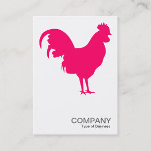 Cartão De Visita Neon Red Cockerel - Branco