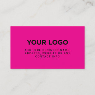 Cartão De Visita Neon Rosa Logotipo de Empresa Simples