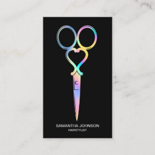 Cartão De Visita Neon Unicorn - Cabeleireiro holográfico