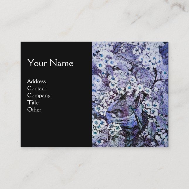 Cartão De Visita NESTE AVE,monograma,branco azul,preto (Frente)