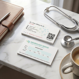 Cartão De Visita Neurologia Empresa Clínica   Limpar Compromisso