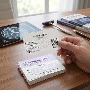 Cartão De Visita Neurologia Empresa Clínica   Limpar Compromisso