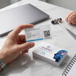Cartão De Visita Neurologia Terapêutica Comercial   Branco minimali