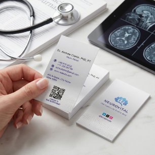 Cartão De Visita Neurologia Terapêutica Comercial Prata minimalis