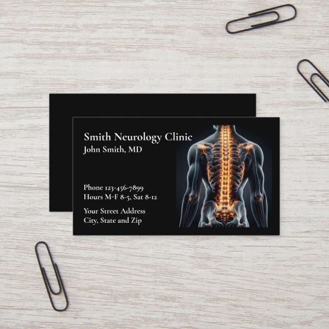 Cartão De Visita Neurologist Neurology Neurosurgeon Business Card (Frente/Verso In Situ)