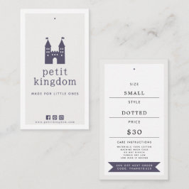 Cartão De Visita Neutral Castle Pre-Made Logo Kids Clothing Hang Ta