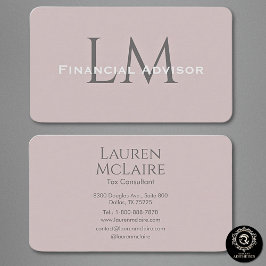 Cartão De Visita Neutral Rose Taupe Monogram Business Card