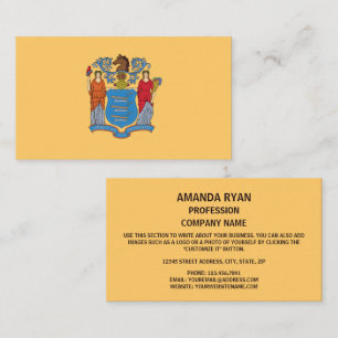 Cartão De Visita New Jerseyan Flag, Bandeira de Nova Jersey