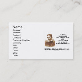 Cartão De Visita Nikola Tesla eu aproveitei as irradiações cósmicas