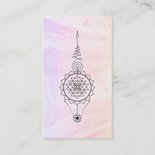 Cartão De Visita *~* Nirvana Marble Pastel Ombre Reiki (Frente)