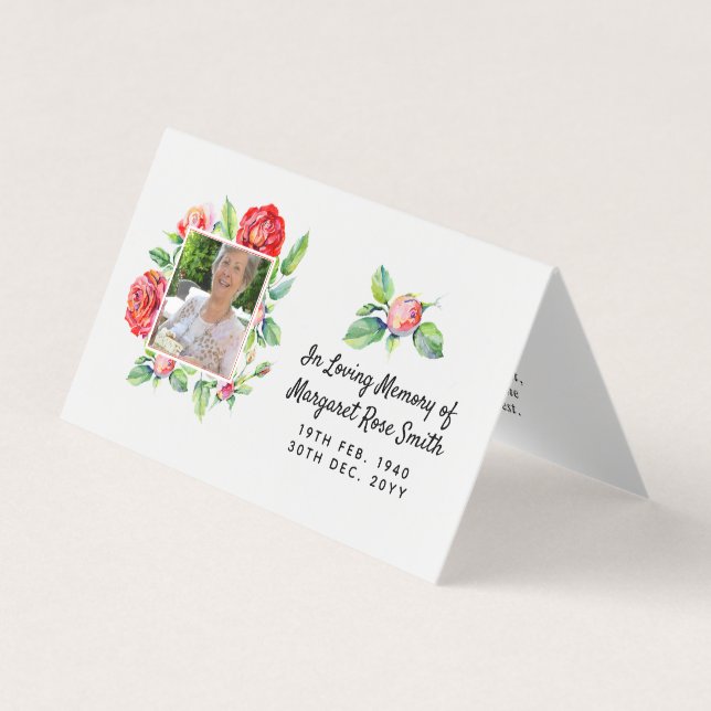 Cartão De Visita No Amor Memorial Memorial Bereavement (Frente)
