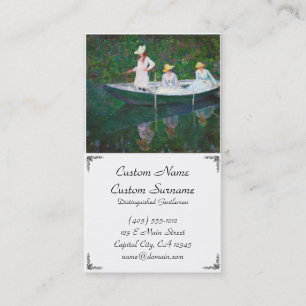 Cartão De Visita No barco norueguês em Giverny Claude Monet