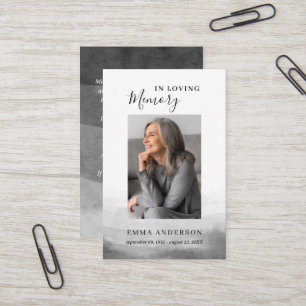 Cartão De Visita No Loving Memory Photo Funeral Prayer Card