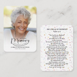 Cartão De Visita No Loving Memory Photo Psalm Prayer Card