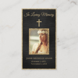 Cartão De Visita No Loving Memory Sympathy Funeral Prayer Card