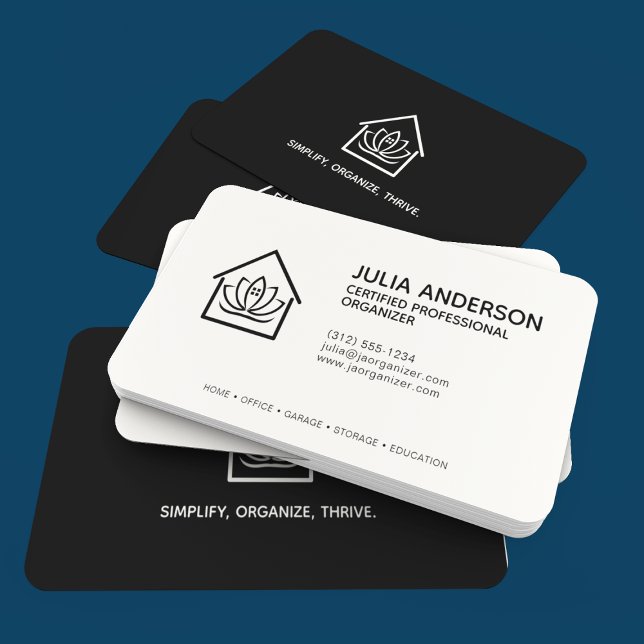 Cartão De Visita Nó Preto do Organizador Profissional (Criador carregado)