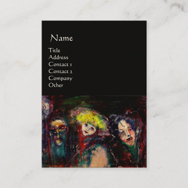 Cartão De Visita NOITE DE CARNIVAL EM Máscaras de Mascarada venezia (Frente)