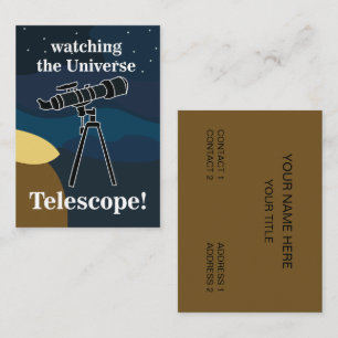 Cartão De Visita Noite do Céu Astronomia Observação de Estrelas Tel