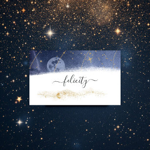 Cartão De Visita Noite Estrelada Celestial Elegante