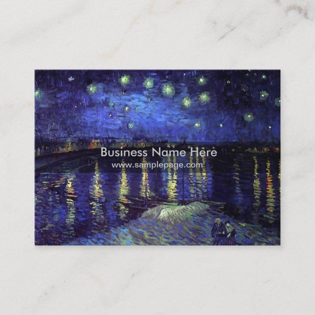 Cartão De Visita noite estrelada sobre o rone 1890, Van Gogh (Frente)