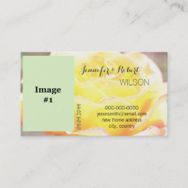 Cartão De Visita noiva de flor de rosa amarela de férias, nobre nov