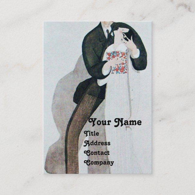 CARTÃO DE VISITA NOIVA & NOIVO ROMÂNTICO MONOGRAMA DE FESTA DE CASA (Frente)