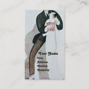 CARTÃO DE VISITA NOIVA & NOIVO ROMÂNTICOS MONOGRAMA DE FESTA DE CAS