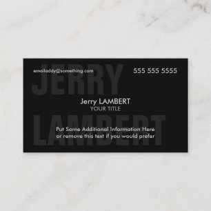 Cartão De Visita Nom Propre Preto