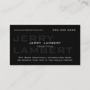 Cartão De Visita Nom Propre Preto Moderno
