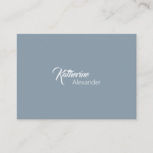 Cartão De Visita Nome Azul Dusty apenas no script e Impressão front