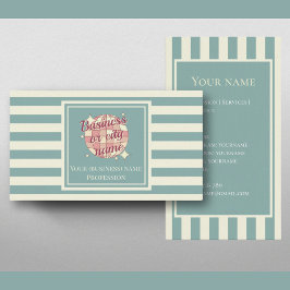 Cartão De Visita Nome comercial da cidade de stripes náuticas de ca