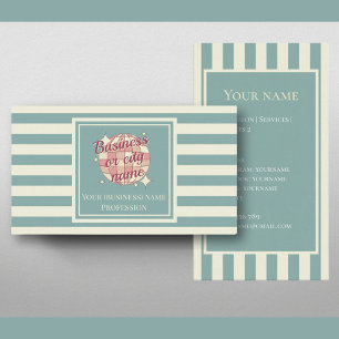 Cartão De Visita Nome comercial da cidade de stripes náuticas de ca