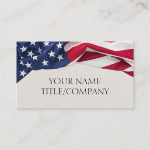Cartão De Visita Nome da Empresa Bandeira Americana Textura de Pape