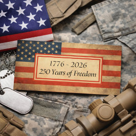 Cartão De Visita Nome da Empresa Bandeira Americana Vintage Anivers