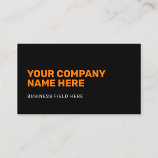 Cartão De Visita Nome da empresa minimalista | Laranja em preto