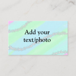 Cartão De Visita Nome de adição do pastel cintilante verde-rosa azu