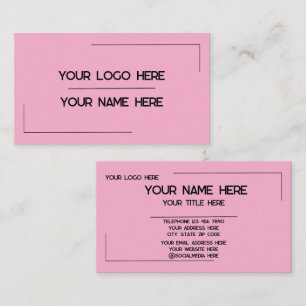Cartão De Visita Nome de Logo Personalizado Minimalista Moderno Pro