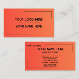 Cartão De Visita Nome de Logo Personalizado Minimalista Moderno Pro