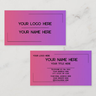 Cartão De Visita Nome de Logo Personalizado Minimalista Moderno Pro