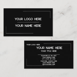 Cartão De Visita Nome de Logo Personalizado Minimalista Moderno Pro