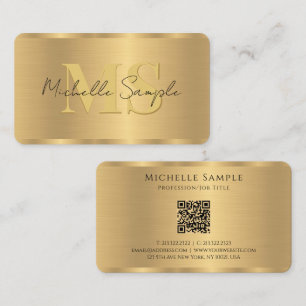 Cartão De Visita Nome de Script Personalizado Código QR Modelo Mono