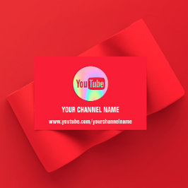 CARTÃO DE VISITA NOME DO CANAL VOCÊ LOGOTIPO DO TUBRO CÓDIGO QR HOL