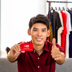 CARTÃO DE VISITA NOME DO CANAL VOCÊ LOGOTIPO DO TUBRO CÓDIGO QR INS