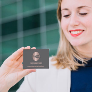 CARTÃO DE VISITA NOME DO CANAL YOUTUBER LOGO CINZA DE CÓDIGO QR