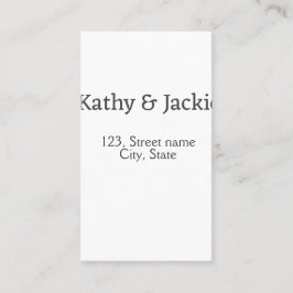 Cartão De Visita Nome do casal preto branco endereço simples da cid