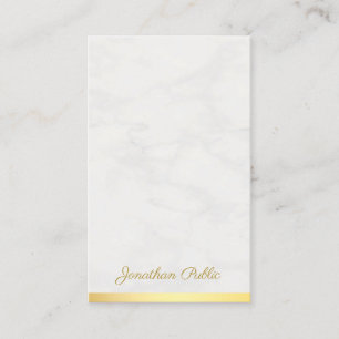 Cartão De Visita Nome Dourado E Marble Elegante Moderno