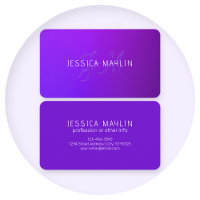 Nome e Monograma do Gradiente Roxo Moderno